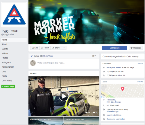 Trygg Trafikk Facebook profile