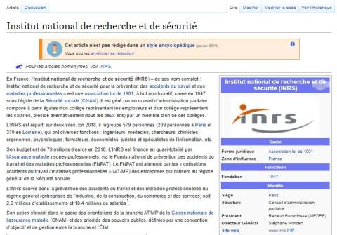 National Institute of research and security of France Wikipedia