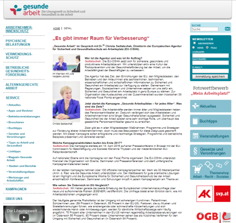 Interview with Christa Sedlatschek, Director of EU-OSHA