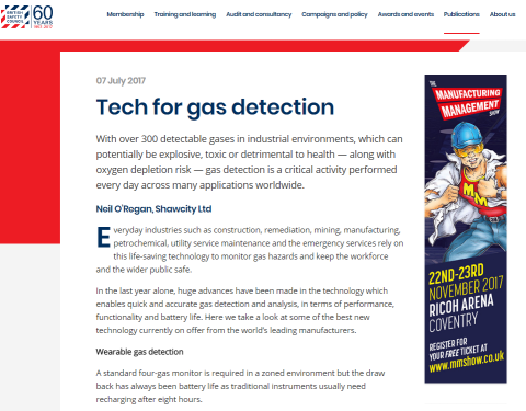 Tech for Gas Detection article