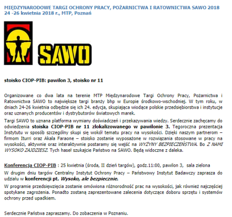 International Fair for Work, Fire and Rescue SAWO