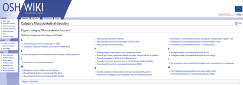 OSHwiki on musculoskeletal disorders