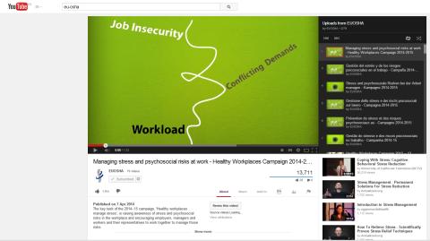 Youtube profile of EU-OSHA