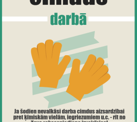 "Use gloves at work" poster