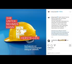Healthy and safe working conditions Instagram advertisement 