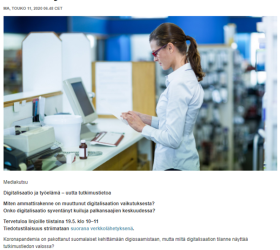 New research on digitalisation and working life in the context of Covid-19