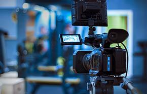 Video camera on a tripod 